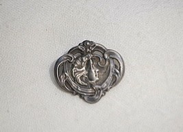 Sterling Silver Art Nouveau Woman&#39;s Face Pin Brooch .925 Finely Detailed... - £63.79 GBP