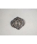 Sterling Silver Art Nouveau Woman&#39;s Face Pin Brooch .925 Finely Detailed... - £63.74 GBP