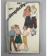 Simplicity 5314 Girls 80&#39;s Pants Knickers Culottes Skirt Bermuda Shorts ... - $6.62