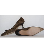 $765 AUTH Manolo Blahnik pony leopard peep-window pumps 39.5 *WOW* - $194.95