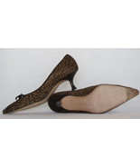 $765 AUTH Manolo Blahnik pony leopard peep-window pumps 39.5 *WOW* - £153.40 GBP