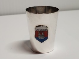SOLID 925 Sterling Silver Antique Colorful Enamel WWII UVORNO Region Shot Glass - £34.81 GBP