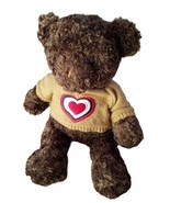 Dan Dee Brown Bear w/Heart Sweater Stuffed Soft 18&quot; Tall Polyester 2012 ... - $93.10 MXN