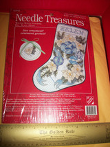 Craft Holiday Needle Treasures Kit Winter White Stocking Christmas Cross Stitch - $28.49