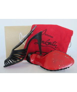 $885 AUTH Louboutin Bretelle Strass satin slingback pumps 38.5 BOX - $294.95
