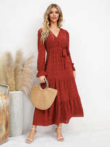 Women&#39;s casual belted dress with large hem - £26.37 GBP+