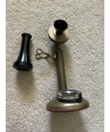 Antique Brass Candlestick Rotary Phone PAT 1910  - $254.16 CAD