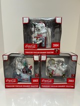 Coca-Cola Pearlescent Porcelain Collection Ornament 2003-2004 lot of 3 x73 - $281.56 MXN