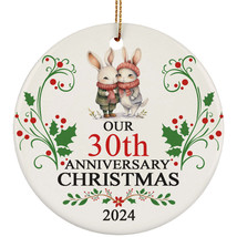 Our 30th Anniversary 2024 Ornament Gift 30 Years Christmas Cute Rabbit Couple - £11.72 GBP