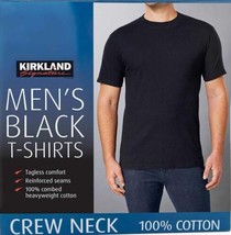 Kirkland Men’s Crew Neck Tees, 6-pack - BLACK Size L - £30.80 GBP
