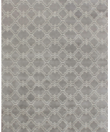 Moroccan Scroll Tile Gray 8&#39; x 10&#39; Contemporary Handmade Woolen Area Rug... - $11,152.72 MXN