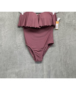 Kona Sol Womens Mulberry Purple Scalloped Flounce Swimsuit Size M Strap ... - £15.71 GBP