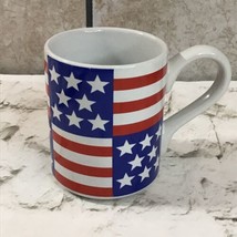 Vintage US Flag Patriotic Flag Stars And Striped Ceramic Coffee Mug By Gibson - £9.49 GBP