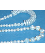 Necklace Baby Blue Chunky Beads Easter Jewelry Vintage Jewelry Set of Tw... - £47.44 GBP