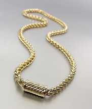 CLASSIC Designer 18kt Gold Plated 20" Cable Chain Magnetic Clasp Necklace 4363 - $21.99