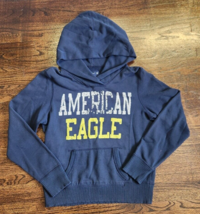 American Eagle Sweatshirt Hoodie Womens Large Graphic Logo Blue Retro Y2... - £17.26 GBP