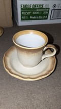 Mikasa Whole Wheat E8000 Brown Tea/Coffee Cup &amp; Saucer Never Used Only D... - $13.37