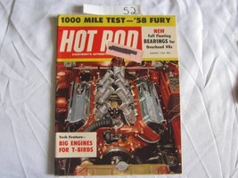 Hot Rod Magazine January 1958 &#39;58 Fury Thunderbird Flyer &#39;56 Merc &#39;51 Chevy - £22.94 GBP