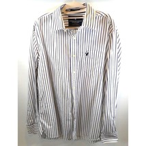 American Eagle Button Down Mens XL Oxford Vintage Fit White Blue Stripe - £9.69 GBP