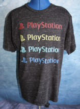 Sony PlayStation Heathered Black Short Sleeve T-Shirt ~L~ - £7.49 GBP