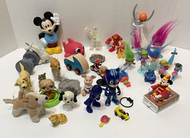 Junk Drawer Lot of 35 Toys Figures PJ Masks Trolls Disney Miniatures and More - £18.82 GBP