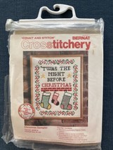 Vintage BERNAT Cross Stitch Kit W00018 Twas the Night Before Christmas NOP - $13.12