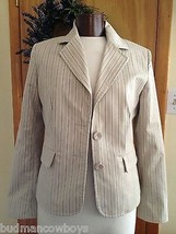 Willi Smith Women&#39;s Blazer Beige Stripe With Gold Stretch Blazer Size 8 ... - £15.03 GBP