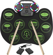 Electronic Drum E-Drum Kit, Bonvvie Portable Roll Up Digital Drum With 9 Pads, - £53.17 GBP