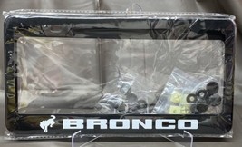 Ford Bronco Metal License Plate Frame Tag Cover 2 ct With Screw Caps - $28.04