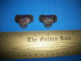 Fashion Treasure Pair Jewelry Shoe Clip Buckle Set S G D&#39;Or Old Purple F... - £18.97 GBP