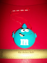 M&amp;M CANDIES Kid Toy BLUE Galerie Plastic Face Canteen Container With Red Lanyard - £11.41 GBP