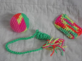 Cat Toys Set Of 3 Crocheted Toys With Organic Home Grown Cat Nip And Polyfil - £4.00 GBP