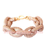 Light Amethyst Chunky Crew Pave Link Chain Bracelet J Style with 1,500+ ... - £13.21 GBP