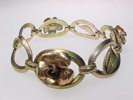 Vintage KREMENTZ Gold-Filled Floral Bracelet - 7 inches long - £76.35 GBP