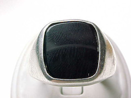 ONYX MEN&#39;S RING - in STERLING Silver - Size 9 3/4 - Vintage - FREE SHIPPING - £77.13 GBP