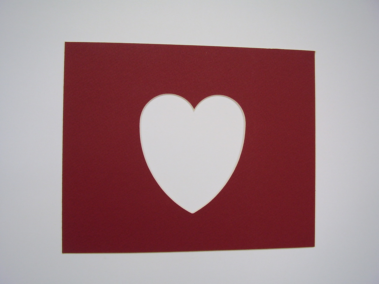 Picture Frame Mat Brick Red Heart Shape Design Cutout 8x10 with custom size hear - $1.99