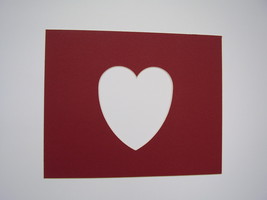 Picture Frame Mat Brick Red Heart Shape Design Cutout 8x10 with custom size hear - £1.56 GBP