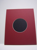 Picture Mat Round Circle Red Double Mat 8x10 foR mounting coin MEDALS ar... - $2.99