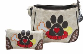 HW Collection Dog Paw Print Handbag Small Crossbody Bag Shoulder Purse W... - $50.95