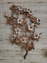 Pair Of Vintage Burwood Cherry Blossom Dogwood Branch Wall Decor - £47.95 GBP