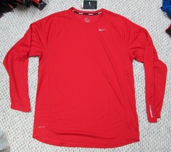 New NIKE DRI FIT Reflective UV MILER LONG Sleeve Running Basketball Shirt L - £25.31 GBP