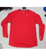 New NIKE DRI FIT Reflective UV MILER LONG Sleeve Running Basketball Shirt L - £24.90 GBP