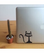 fun decorative stickers, cute black cat, laptop, wall decals - $5.50