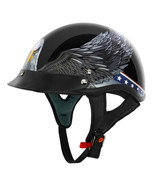 Cruiser New Patriotic Eagle USA Graphics Motorcycle Half Helmet-1733007674 - £172.03 GBP