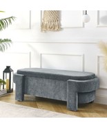 Chenille Upholstered Bench with Large Storage Space for the Living Room ... - £150.46 GBP