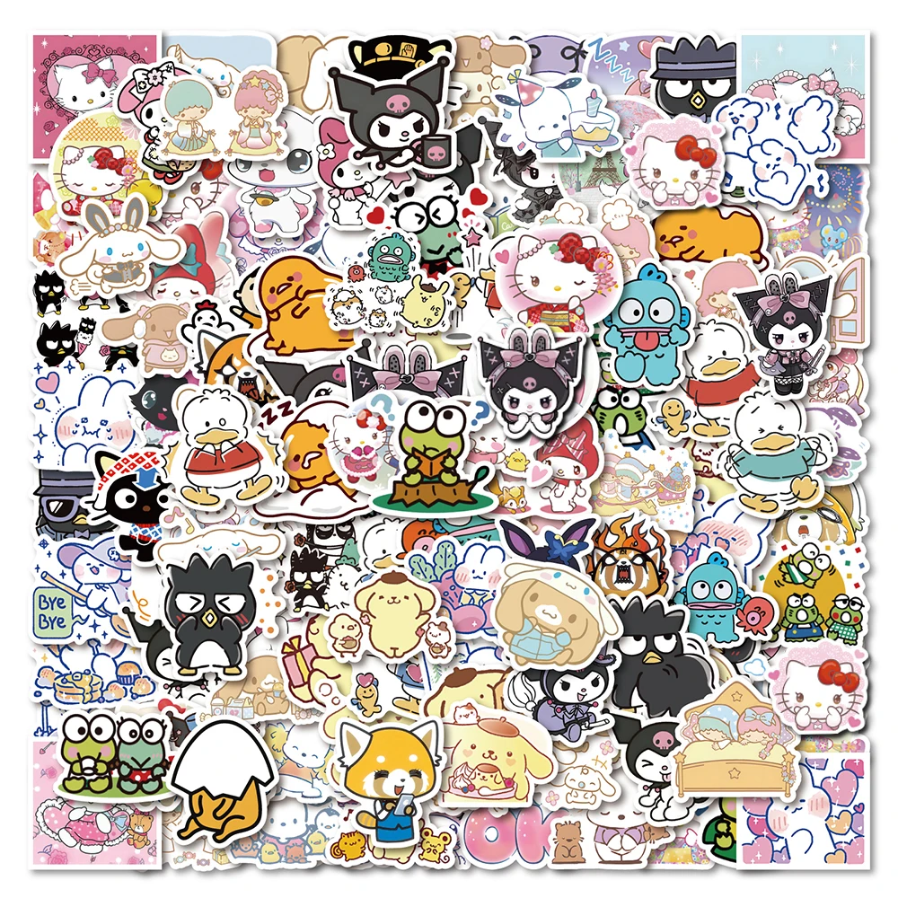 10/30/50/100PCS Cute HelloKitty Sanrio Kuromi Pachacco Cinnamoroll Stickers Mix - £7.17 GBP+