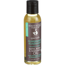 Soothing Touch Organic Peppermint Rosemary Bath and Body Oil, 4 Oz.