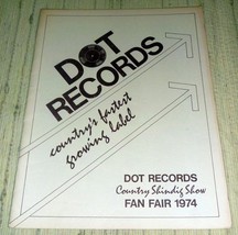 Dot Records 1974 Country Shindig Show Fan Fair Official Souvenir Book - £13.95 GBP