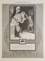 1925 Print Ad Body by Fisher Motor Car Bodies Santa Claus and Little Boy - £16.88 GBP