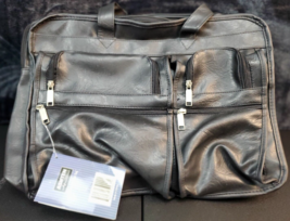 Ashten Mens Black Leather Goat Skin Front &amp; Inner Pockets Imperial Document Bag - £29.17 GBP